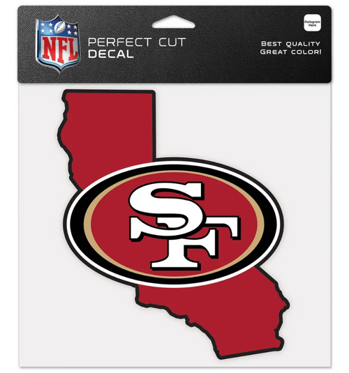 San Francisco 49ers State Shaped Perfect Cut Color Decal 8" x 8" by WinCraft