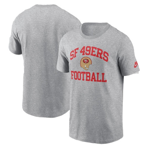 San Francisco 49ers Men's Throwback Logo Tee Shirt Grey Nike