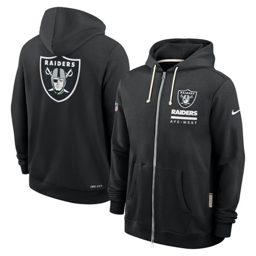 Las Vegas Raiders Men's Full Zip Hood Sweatshirt Two Sided Black Nike