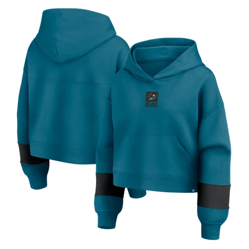San Jose Sharks Understated Active Women's Teal Crop Hoodie