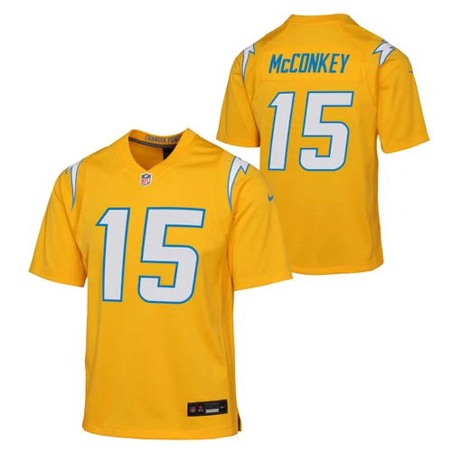 Los Angeles Chargers Ladd McConkey #15 Youth Replica Alternate Jersey Gold Nike