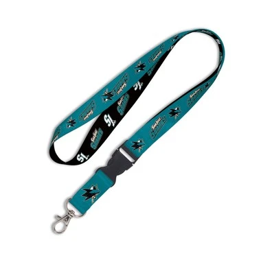 San Jose Sharks WinCraft Wordmark Lanyard with Detachable Buckle