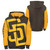 San Diego Padres Youth Postcard Brown and Gold Full Zip Hoodie