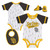 San Diego Padres Newborn White with Brown and Gold Base Hitter Onesie Bootie and Bib Set