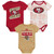  San Francisco 49ers Infants Red and Tan Comic Sunday Three Piece Onsie Set by Outerstuff