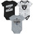  Las Vegas Raiders Black and Grey Infants Comic Sunday Three Piece Onsie Set by Outerstuff