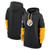  Pittsburgh Steelers Mens Black and Gold Nike Essential Fleece Hoodie with Contrast Sleeves