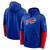 Buffalo Bills Mens Royal Blue and Red Nike Club Pullover Two Toned Hoodie with Alternate Sleeves