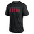 San Francisco 49ers Mens Blackout Black Perforated Crew T Shirt with Tonal Name Logo