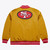  San Francisco 49ers Mens Gold Vintage Satin Jacket with Left Chest Logo and Center Back Patch by Mitchell and Ness