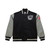  Las Vegas Raiders Mens Black and Silver Primetime Heavyweight Satin Jacket with Vintage Logo by Mitchell and Ness