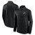 San Jose Sharks Mens Black on Black Full Zip Fleece Active Jacket with Left Chest Logo