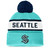 Seattle Kraken Mens Blue and Navy Fundamental Cuffed Beanie with Solid Pom Pom One Size Fits Most 