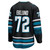 San Jose Sharks Mens Black and Teal William Eklund #72 Alternate Breakaway Players Jersey