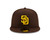 San Diego Padres Brown On Field Home Fitted Hat with Yellow Team Logo by New Era