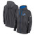 Detroit Lions Mens Anthracite Nike Full Zip Club Hooded Fleece with Left Chest Logo
