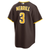 San Diego Padres Jackson Merrill #03 Nike Road Replica Jersey Brown - Men