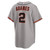 San Francisco Giants Willy Adames # 2 Road Jersey Grey
