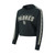 San Diego Padres Womens Charcoal Birch French Terry Long Sleeve Cropped Hood with Logo by College Concepts