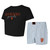 San Francisco Giants Ladies Black Short Sleeve Shirt with Grey Pin Striped Shorts with Logo by College Concepts