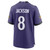 Baltimore Ravens Lamar Jackson # 8 Replica Home Jersey Purple Nike