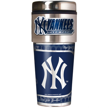 16oz Stainless Steel Travel Mug with Neoprene Wrap | New York Yankees