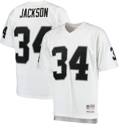 Men's Oakland Raiders Bo Jackson Mitchell & Ness White 1988 Replica ...