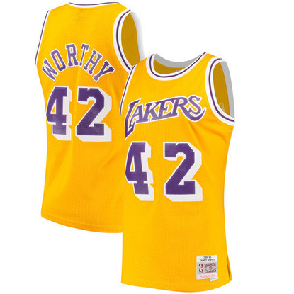 Men's Los Angeles Lakers Dennis Rodman Mitchell & Ness 1998-99 Hardwood Classics Gold Swingman Jersey