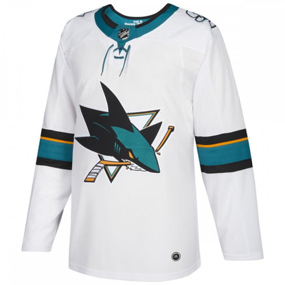 Adidas Sharks Away Authentic Jersey White L (52) - Mens Hockey Jerseys