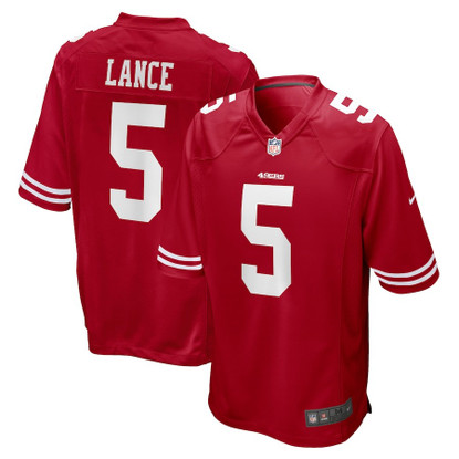 Nike Men's NFL San Francisco 49ers (Trey Lance) Game Football Jersey in White, Size: Medium | 67NMSF2A73F-2LF