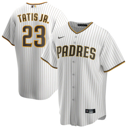Men's Nike San Diego Padres Fernando Tatís Jr. Home White Pinstripe Jersey