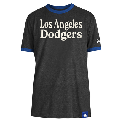 Los Angeles Dodgers New Era Charcoal Puff Ringer Tee