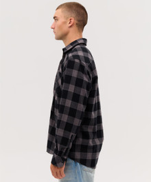 Base Flannel Long Sleeve Shirt – Shirts – available in Grey/Black, Red/Black – thumbnail 1 of 10