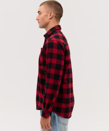 Base Flannel Long Sleeve Shirt – Shirts – available in Grey/Black, Red/Black – thumbnail 2 of 10