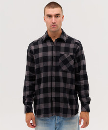 Base Flannel Long Sleeve Shirt – Shirts – available in Grey/Black, Red/Black – thumbnail 5 of 10