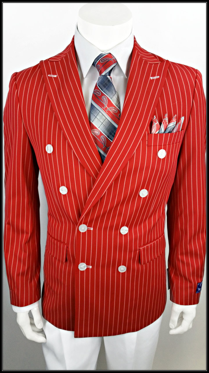 red pinstripe pants