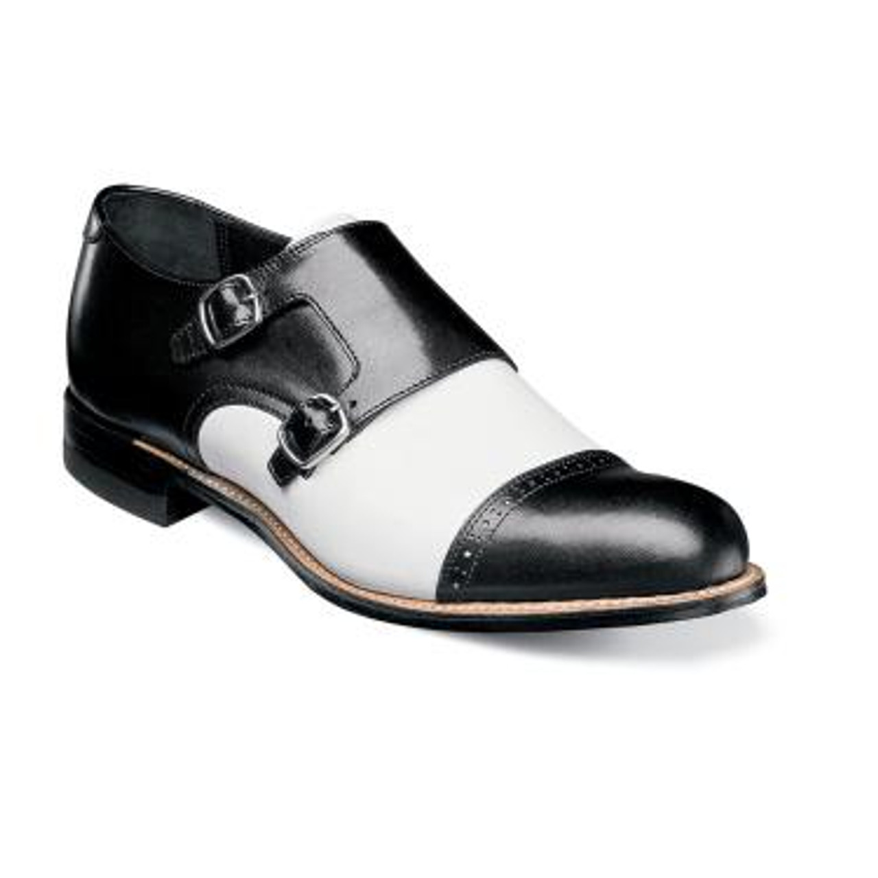 cap toe double monk strap