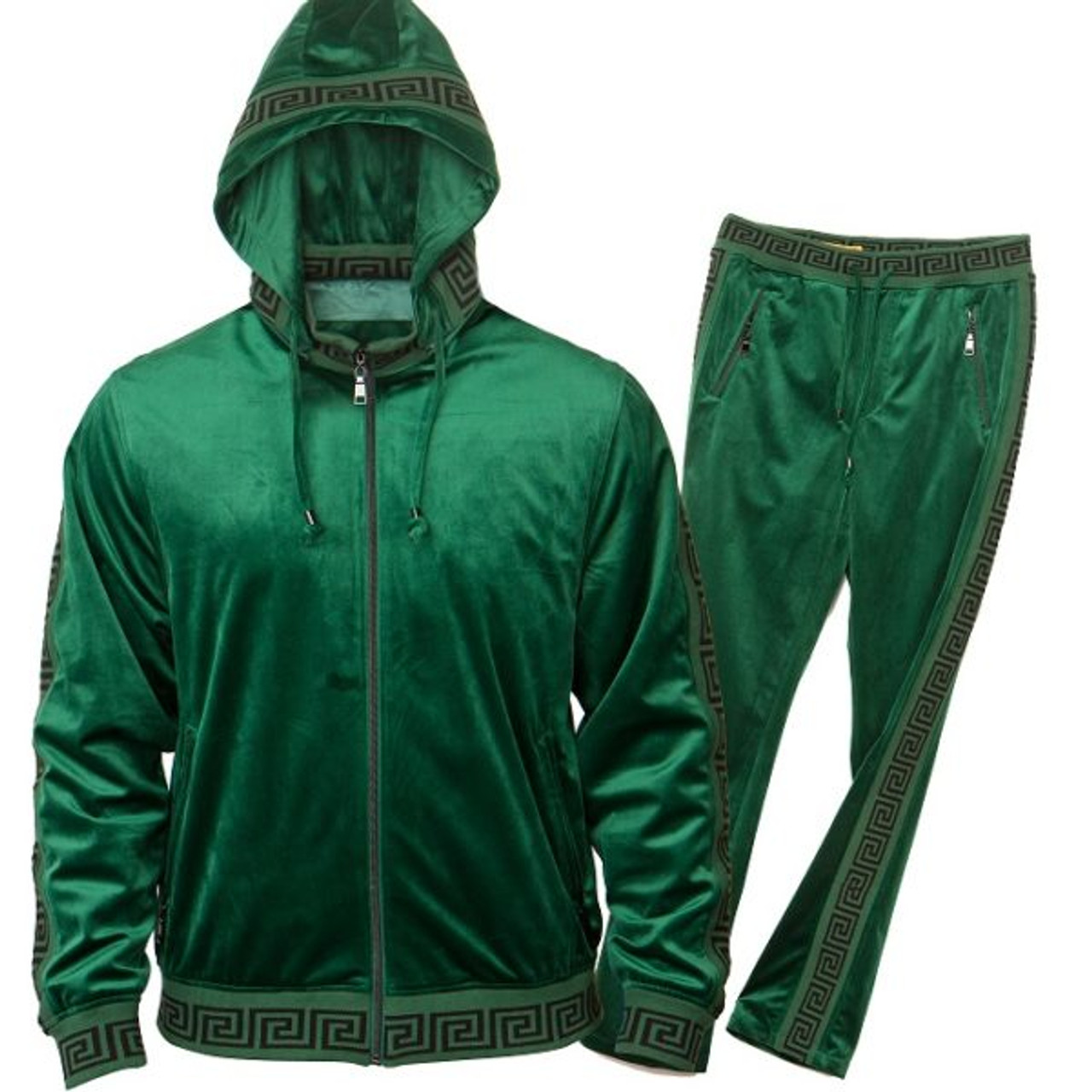 green jogging suit