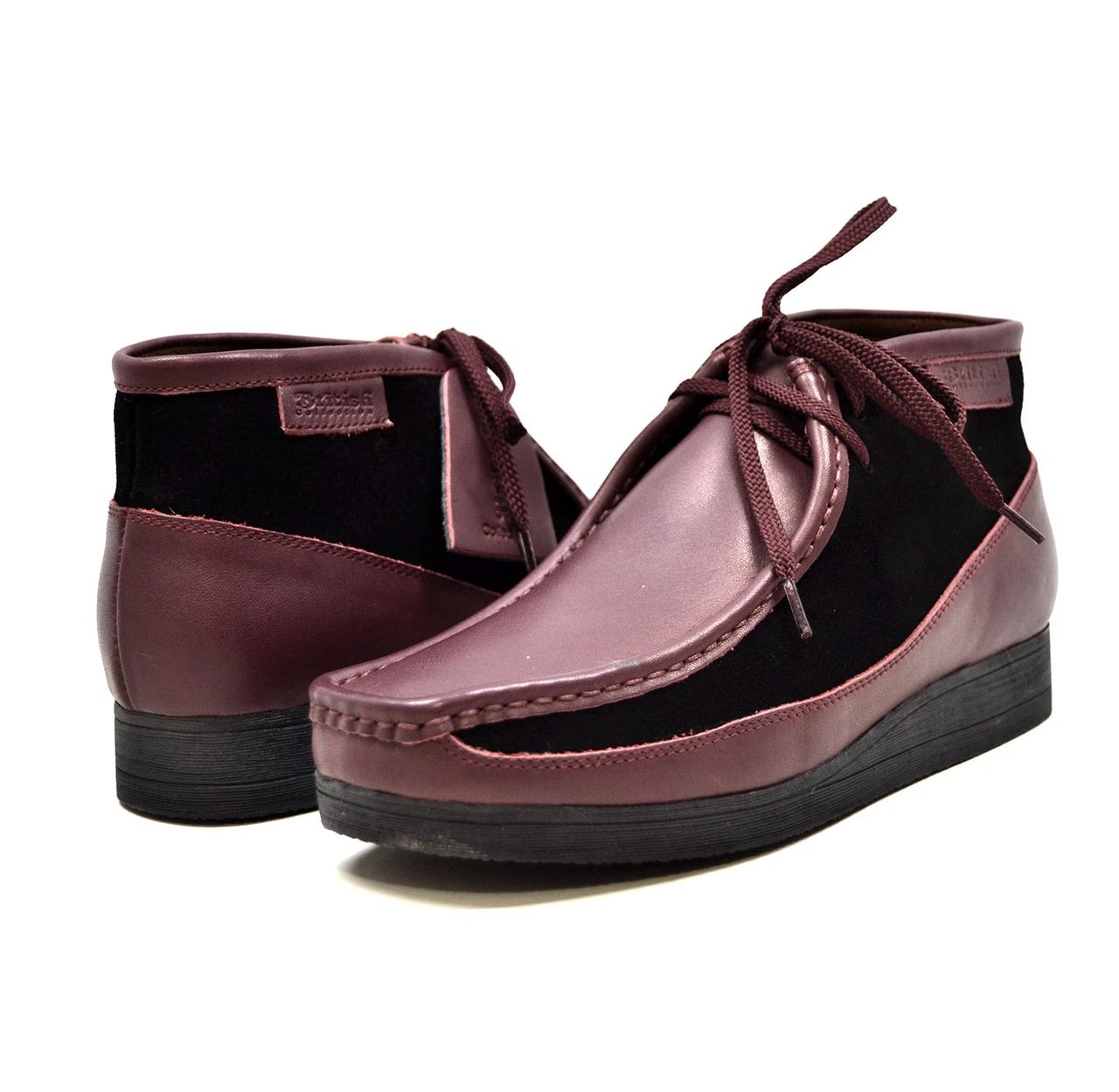 British Walkers New Castle Wallabee Style Boots Men’s Black Leather and Suede NEW BRITISH WALKERS NEW CASTLE 2 GREEN CHAULKWHITE LEATHER  main image 3