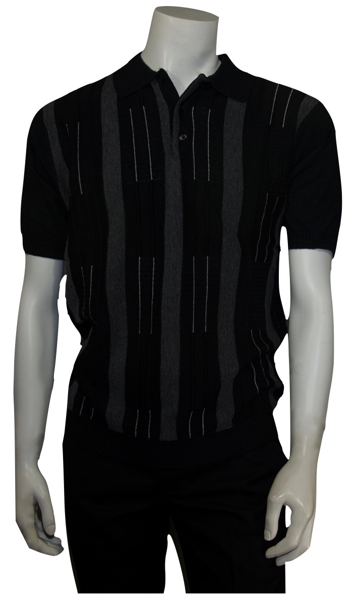 black knitted polo