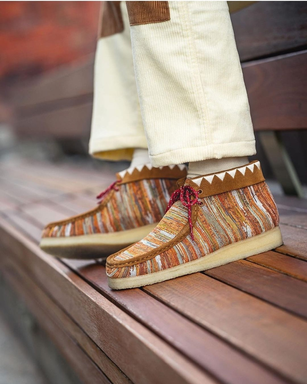 Clarks Wallabee-Boot Ginger Fabric - Main Image