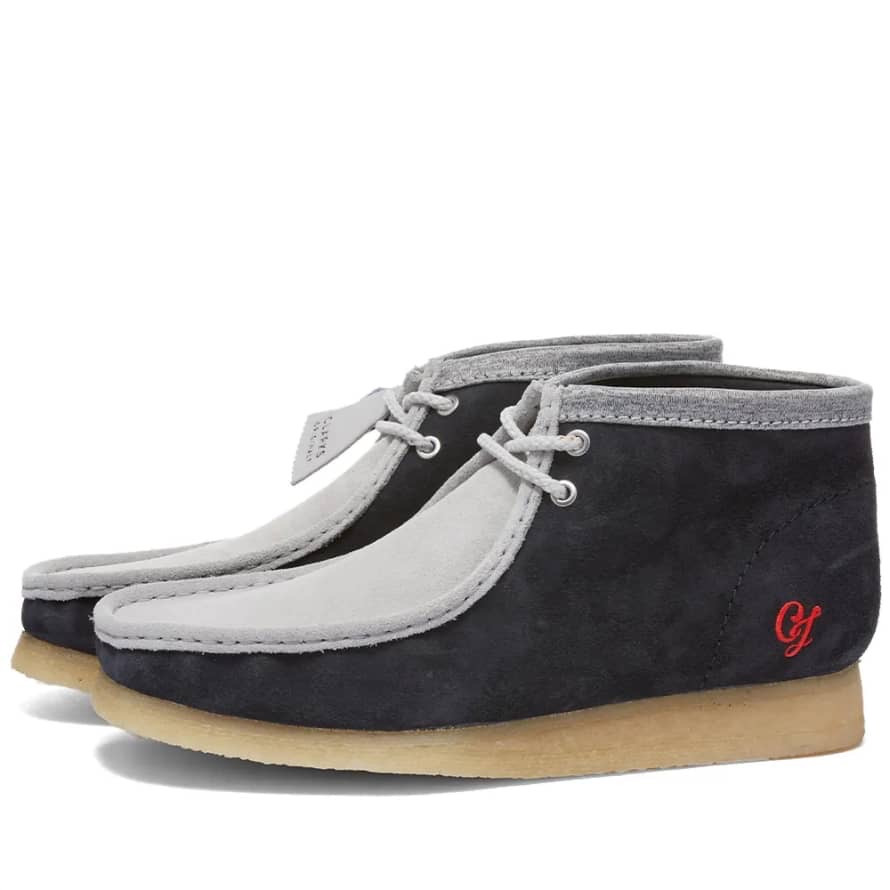 Clarks Wallabee- VCY Navy/Grey - GQ Gentlemen's Quarters Fashion By GQ