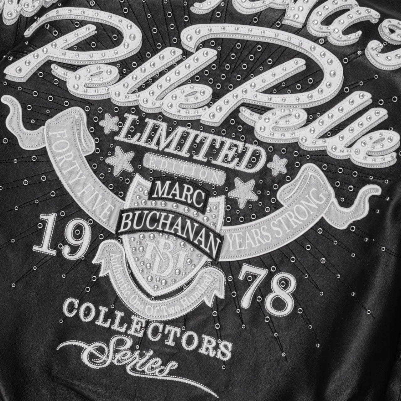 Pelle First Rhinestone Jacket Pelle Pelle Greatest Of All Time Jacket Blk/Silver - GQ Gentlemen's ...