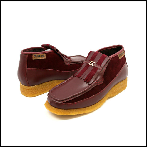 British Collection Apollo-Burgundy Leather/ Suede Slip-on