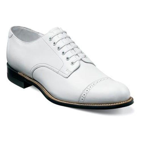 The Madison is a cap toe oxford.
The upper is kidskin leather.
The linings are kidskin leather.
The insole is fully cushioned for added comfort.
The sole is leather with genuine welt construction for comfort and durability.