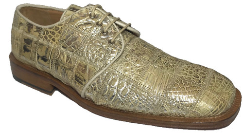 "Capital" by David Eden, a genuine crocodile with patchwork in Tan. Prices are exclusive to online sales.