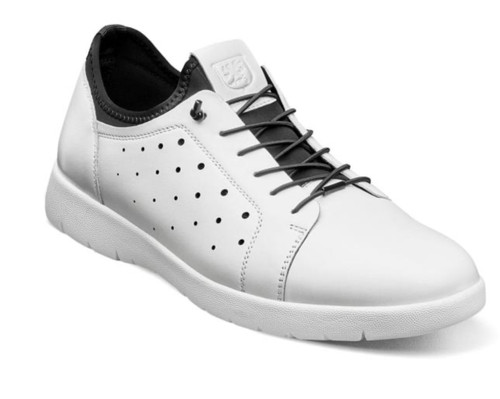 With the Stacy Adams Halden Cap Toe Elastic Lace Up we have completely blurred the line between a dress oxford and athletic shoe. The perfect addition to any casual attire, it features a retro sneaker design with a burnished leather upper, modern cup sole, and the comfort of a fully cushioned footbed.