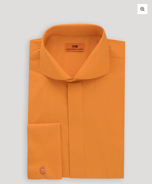 ORANGE
Steven Land Made from 100% breathable Cotton Solid color.
Big and tall sizes 
Cutaway collar leaving room for a Big Knot Tie
Classic fit : Steven Land is designed for a closer to body look, leaving some breathing room for big and tall guys.
Plain front style and Hidden Placket with a cutaway collar for a modern and clean look.
Professional Look: Features a cutaway collar to showcase your tie's knot , unique French cuff long sleeves and no pocket.