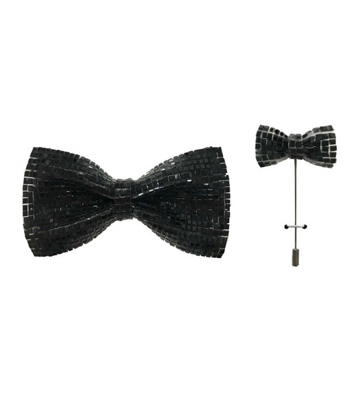 Change up the game and have everyone looking your way with this shining rhinestone bowtie. It even comes with a matching lapel pin to put on your blazer!