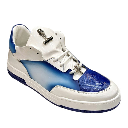 Mauri 8423 Men's Shoes are made of Genuine Crocodile and Nappa Leather material and are available in Blue color.
These shoes feature Silver Tone Gator Ornament on tongue and laces.
These shoes have Leather Lining.
They come with an original box and dust bag.
Made in Italy.